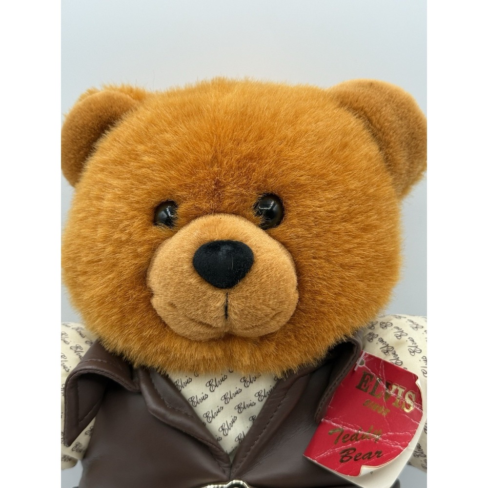 Elvis Presley Teddy Bear  TCB 1957,‎ Leather Jacket With Plate And TAG - Picture 2 of 11